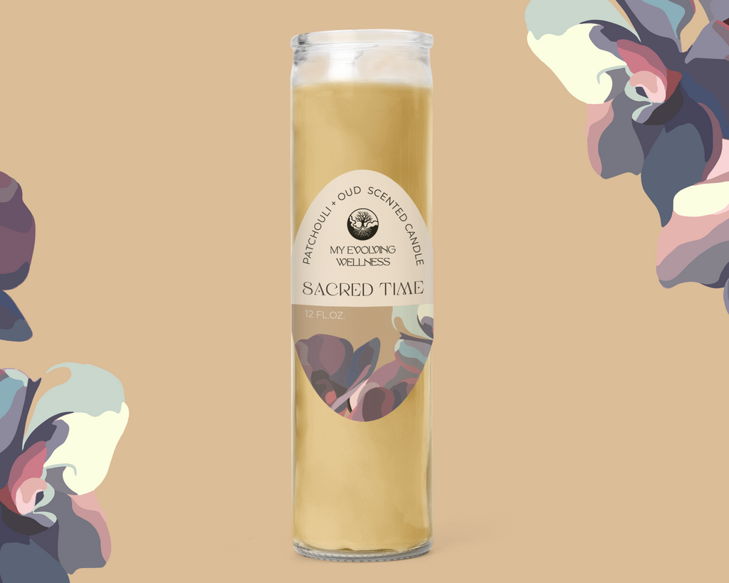 Sacred Time: Patchouli + Oud Scented Candle